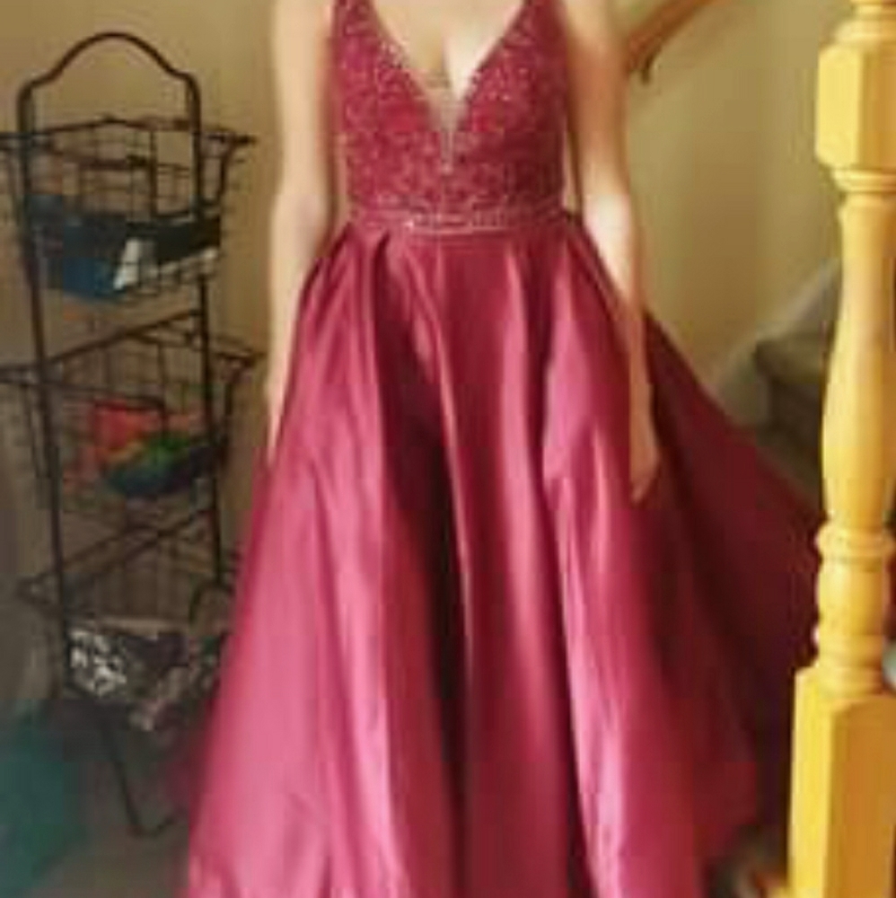 Burgundy gown